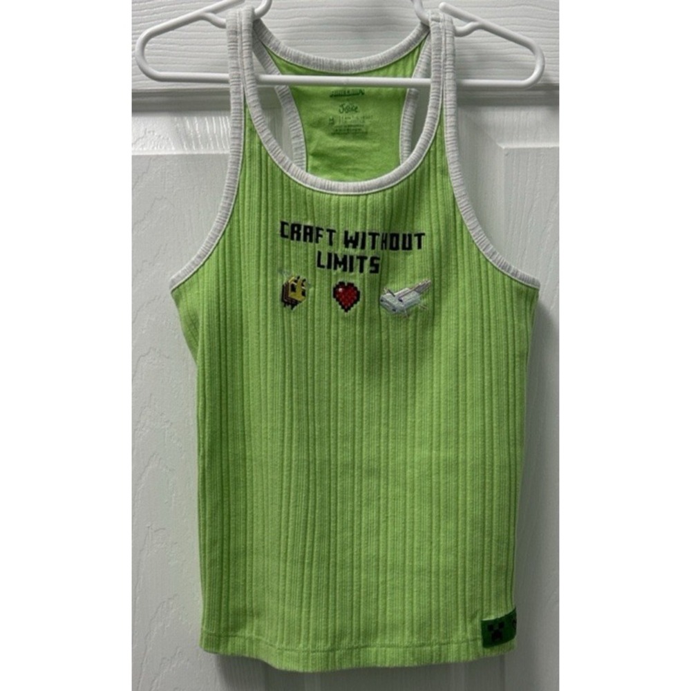 Minecraft Justice Tank Top Girls Medium Rib Knit Craft Without Limits